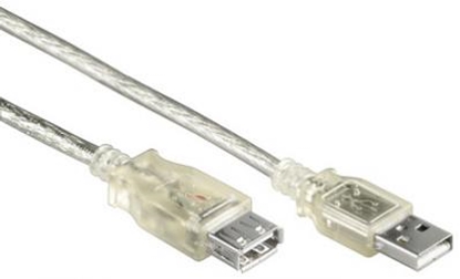 Изображение Extension Cable USB 2.0 A Male - USB 2.0 A Female 0.3m transparent