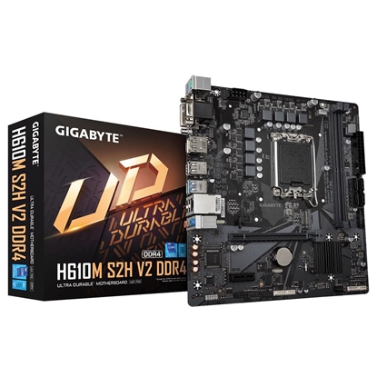 Attēls no Gigabyte H610M S2H V2 DDR4 (rev. 1.0) Intel H610 Express LGA 1700 micro ATX