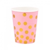 Picture of Glāzes papīra Pink-Gold dots 270ml 6gab.