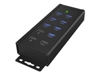 Изображение ICY BOX IB-HUB1703-QC3 USB 3.2 Gen 1 (3.1 Gen 1) Type-B 5000 Mbit/s Black
