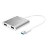 Изображение j5create JUA365 USB™ 3.0 to Dual HDMI Multi-Monitor Adapter, Silver