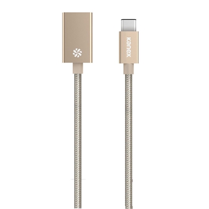 Изображение Kabel USB Kanex USB-A - USB-C 0.21 m Złoty (KU3CAPV1-GD)