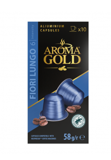 Picture of Kavos kapsulės AROMA GOLD Fiori Lungo,10 vnt. 58g