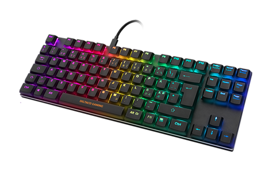 Picture of Deltaco Gaming DK420 TKL Tenkeyless Wired Mechanical Gaming Keyboard, Red Switches, UK, Black