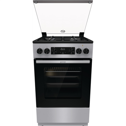 Изображение Gorenje | Cooker | GK5C41SJ | Hob type Gas | Oven type Electric | Stainless steel | Width 50 cm | Grilling | Depth 59.4 cm | 62 L