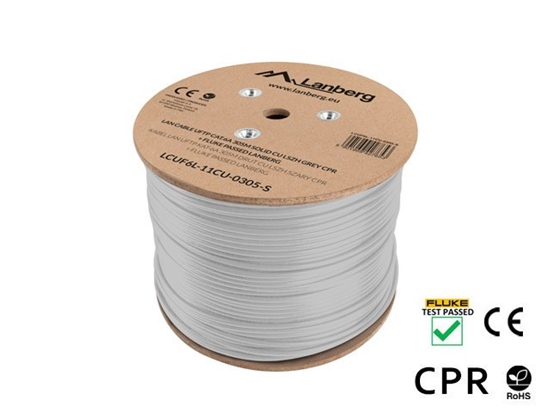 Picture of LANBERG CABLE UFTP CAT. 6A 305M WIRE CU LSZH GRAY