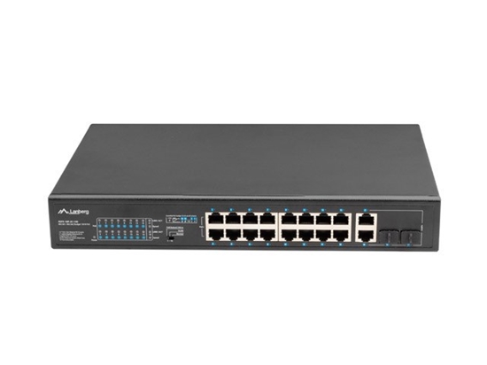 Изображение Lanberg Switch rack 19" POE+ 16x 100MB /2X COMBO GIGABIT ETHERNET 150W