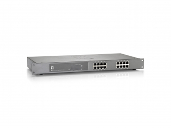 Picture of Level One LevelOne Switch 16x GE GEP-1621             19" 250W 16xPoE+