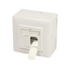 Picture of Logilink | NP0006A Wall Outlet | Metal die-cast housing with strain relief; Horizontal cable entry with strain relief; Network wall outlet Cat.6 fully shielded, with surface back box | Pure White