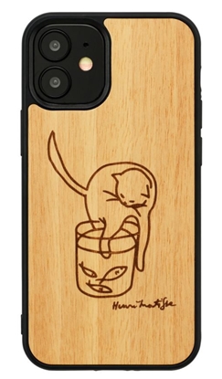 Изображение MAN&WOOD case for iPhone 12 mini cat with red fish