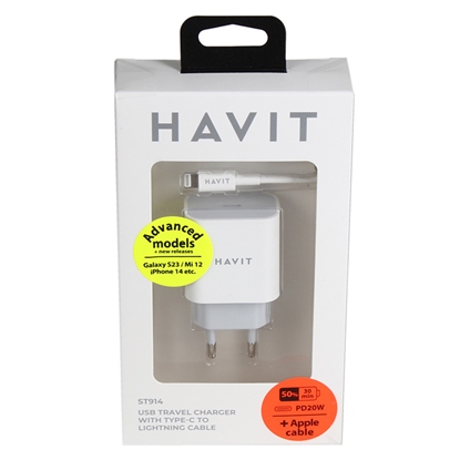 Picture of Tīkla lādētājs Havit DOT 914 PD20W+L cable 1.