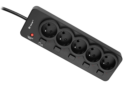 Picture of Tracer 46976 PowerGuard 1.8m Black (5 Outlets)