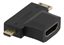 Attēls no Adapteris DELTACO HDMI-M/miniHDMI-F/microHDMI-F/HDMI-22G