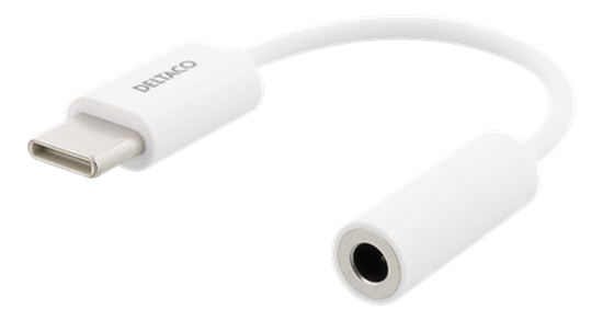 Picture of Adapteris DELTACO USB-C į 3.5mm, 9 cm, baltas / USBC-1144