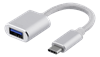 Picture of Adapteris DELTACO USB-C, USB-A, 0.1m, sidabrinis / USBC-1276