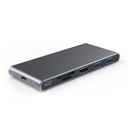 Picture of Adapteris USB-C - HDMI, 2x USB 3.0, SD, TF, PD60W + M.2 NGFF SSD dėklas