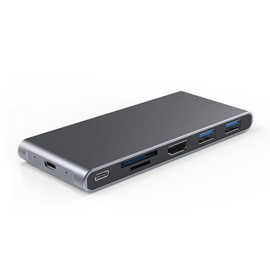 Изображение Adapteris USB-C - HDMI, 2x USB 3.0, SD, TF, PD60W + M.2 NGFF SSD dėklas