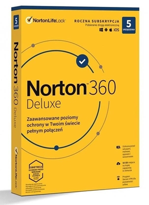 Изображение Antivirusinė programa SYMANTEC NortonLifeLock Norton 360 Deluxe 1 year 2140866