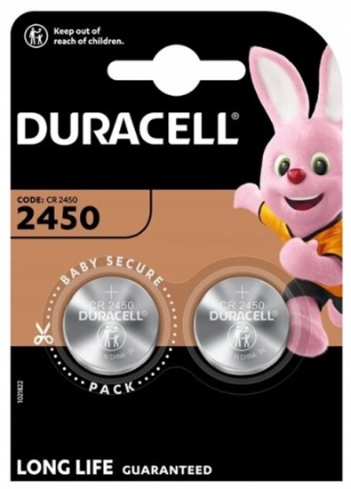 Изображение CR2450 baterijas 3V Duracell litija DL2450 iepakojumā 2 gb.