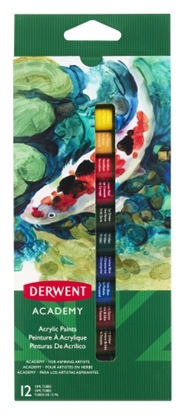 Attēls no Derwent Academy Acrylic Paints 12ml, 12 colours