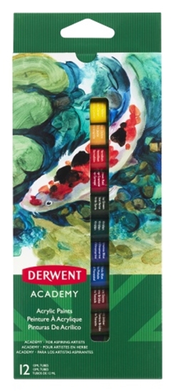 Picture of Derwent Academy Acrylic Paints 12ml, 12 colours