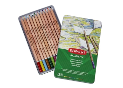 Изображение Derwent Academy Watercolour Pencils 12 colours, Tin box