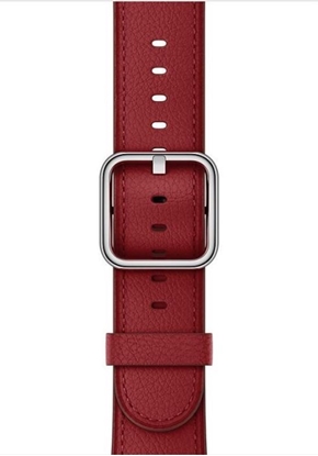 Изображение Dirželis APPLE išmaniajam laikrodžiui, 42mm, odinis, raudonas