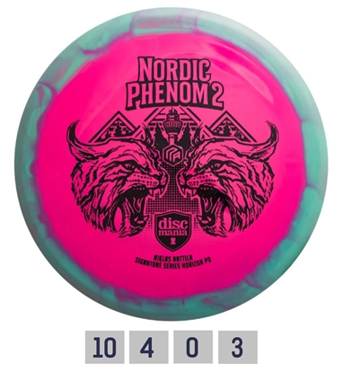 Изображение Diskgolfo diskas Distance Driver S-LINE PD NORDIC PHENOM 2 green/pink