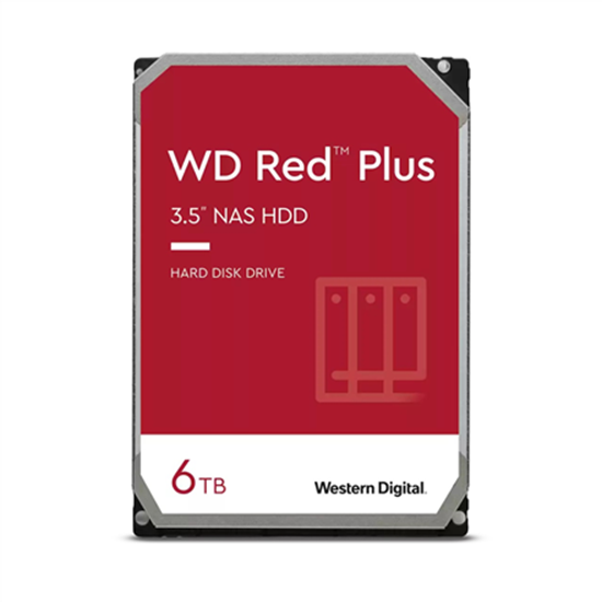 Изображение Dysk serwerowy WD Red Plus 6TB 3.5'' SATA III (6 Gb/s)  (WD60EFPX)