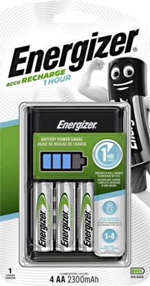 Attēls no Energizer 1 hour lādētājs + 4xR6/AA 2300 mAh iepakojumā 1 gb.