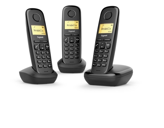 Изображение GIGASET WIRELESS PHONE A170 TRIO BLACK (L36852-H2802-D211)