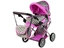 Attēls no Gray Pink Stars vaikiškas vežimėlis lėlėms su krepšiu