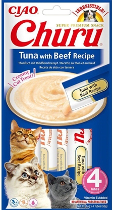 Attēls no INABA Churu Tuna with Beef Recipe - skanėstas katėms - 4x14 g