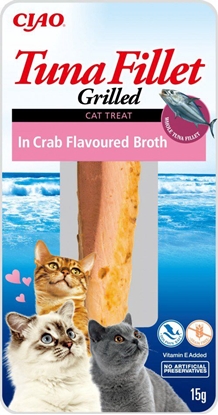 Изображение INABA Grilled Tuna in Crab flavoured broth - skanėstas katėms - 15 g