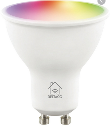 Picture of Išmani lemputė DELTACO SMART HOME GU10, WiFi2.4GHz, 5W, 470lm, 2700K-6500K, 220-240V /SH-LGU10RGB