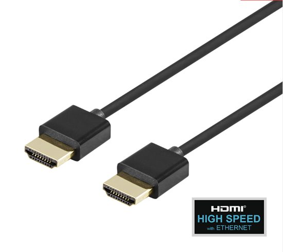 Picture of Itin plonas HDMI kabelis DELTACO 4K UHD, 1m, juodas / HDMI-1091-K / 00100017