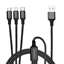 Picture of Kabelis 4SMARTS 3in1 Cable ForkCord, 1m, Fabric Black