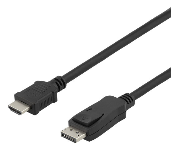 Изображение Kabelis DELTACO DisplayPort į HDMI, 4K UHD, 2m, juodas / 00110012