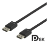 Изображение Kabelis DELTACO GAMING DisplayPort 1.4 kabelis, 7680x4320 60Hz, 2m, juodas / GAM-060