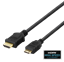 Изображение Kabelis DELTACO HDMI - mini HDMI, 4K UHD i 60Hz, 2,0m, juodas / HDMI-1026-K / 00100008
