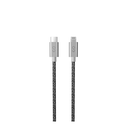 Изображение Kabelis Epico Fabric Braided Lightning - USB-C, 1.2m, pilka