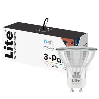 Изображение Lite bulb moments white & color ambience (RGB) GU10 LED bulb - 3-Pack