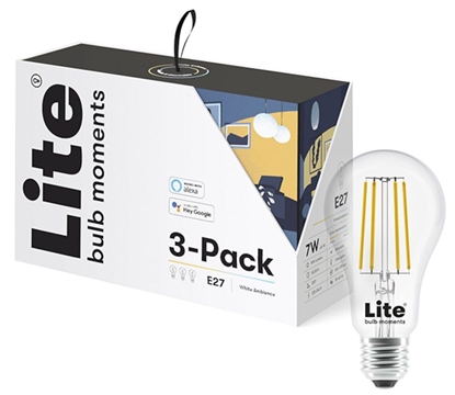 Изображение Lite bulb moments white ambience E27 filament bulb - 3-Pack