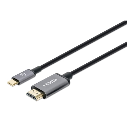 Picture of Manhattan USB-C to HDMI Cable, 4K@60Hz, 1m, Black, Equivalent to CDP2HD2MBNL, Male to Male, Three Year Warranty, Polybag