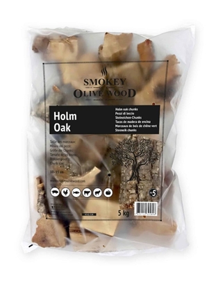 Изображение Medžio gabaliukai SMOKEY OLIVE WOOD Holm Oak (Holmo ąžuolas) No.5, 5kg