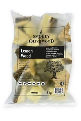 Изображение Medžio gabaliukai SMOKEY OLIVE WOOD Lemon (Citrinmedis) No.5, 5 kg