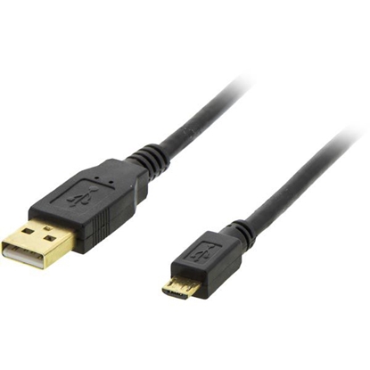 Attēls no Mob. telefono kabelis DELTACO USB 2.0 "A-micro B", 1.0m, juodas / MICRO-101