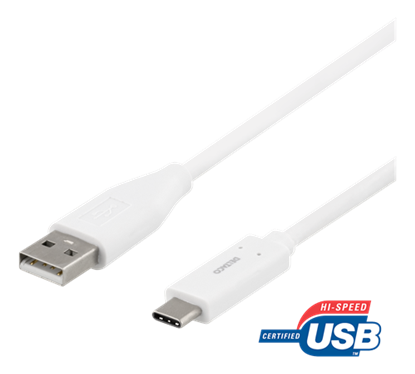 Attēls no Mob. telefono kabelis DELTACO USB 2.0, A-C, 2m / USBC-1011M