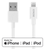 Изображение Mob. telefono kabelis DELTACO USB-Lightning,iPod, iPhone, iPad, Apple C189, MFi,0.5m balta/IPLH-4005