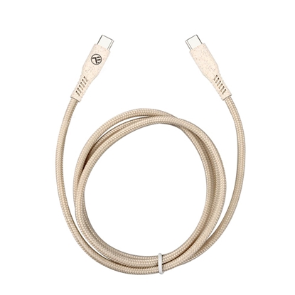 Изображение Mob. telefono kabelis Tellur Green Data Cable Type-C to Type-C 3A PD60W 1m nylon cream